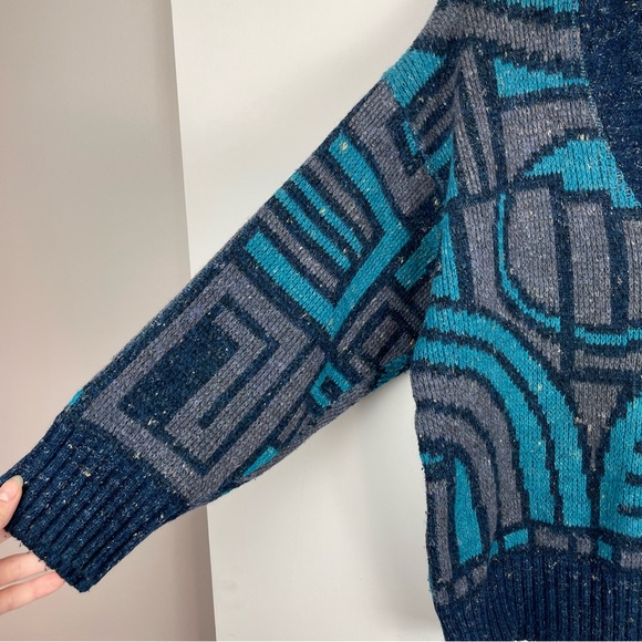 Vintage 90s Adidas Abstract Sweater Made in Australia Sz 46 Medium - Picture 4 of 10